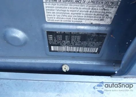 2010 Subaru Legacy 2.5I из США, поврежденный, VIN 4S3BMBA64A3232158